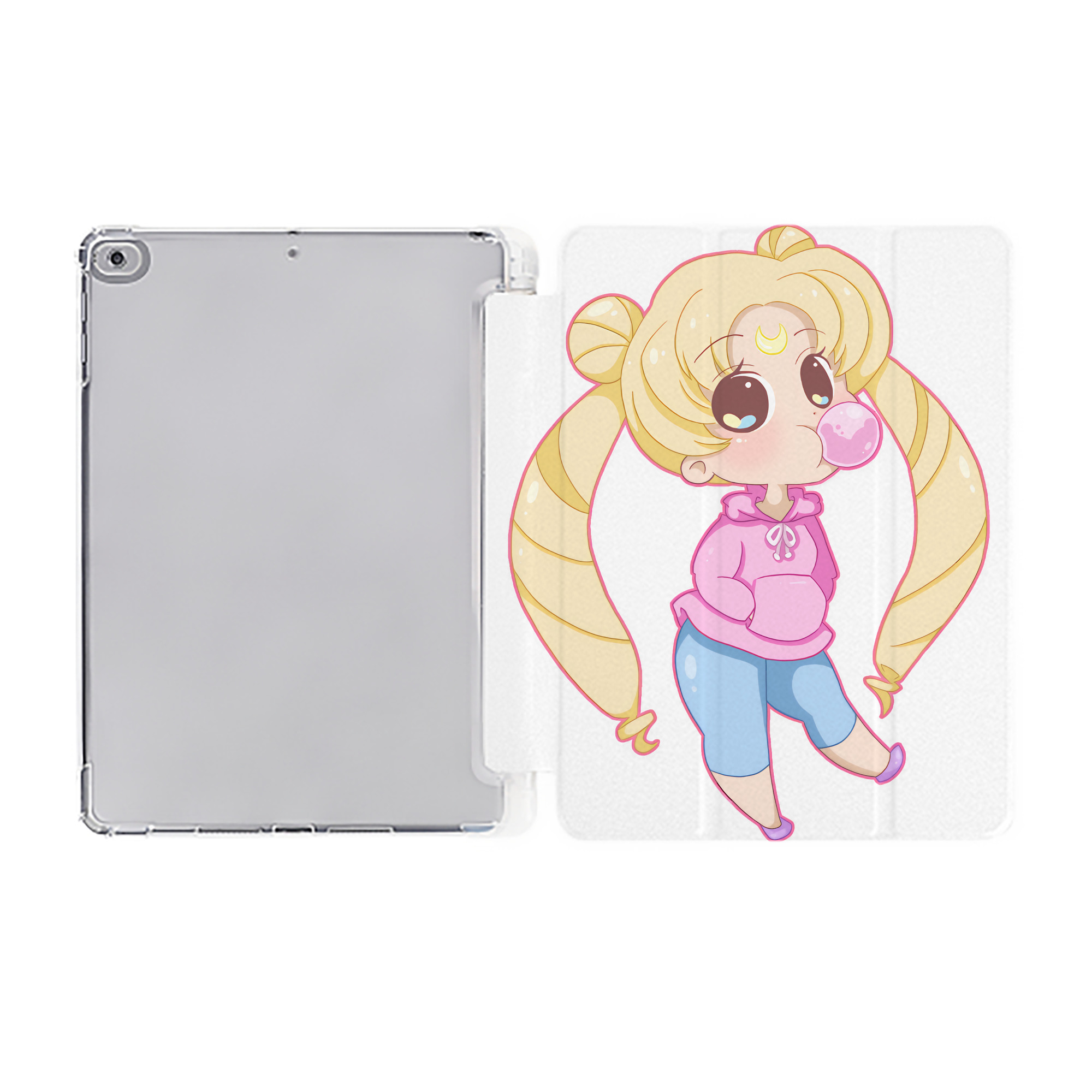 （画像用） 美少女戦士セーラームーン 愛野 美奈子 あいの みなこ Sailor Moon Aino Minako IPad ケース ペン収納付き 三つ折りスタンド PUレザー×シリコン 対応機種9.5/10.5/10.9インチ